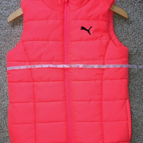 NWT Girls Neon Coral Puma Vest Sz Medium (10/12) - Picture 7 of 8